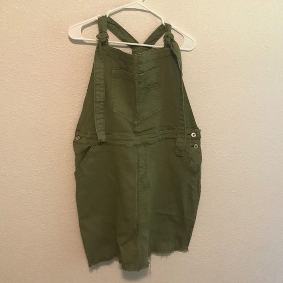 olive green overall skirt